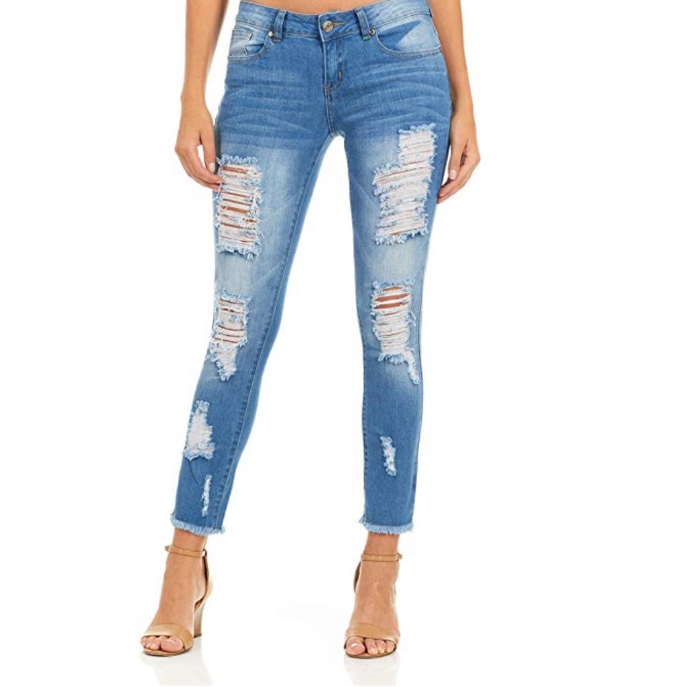 raw hem distressed jeans brand new